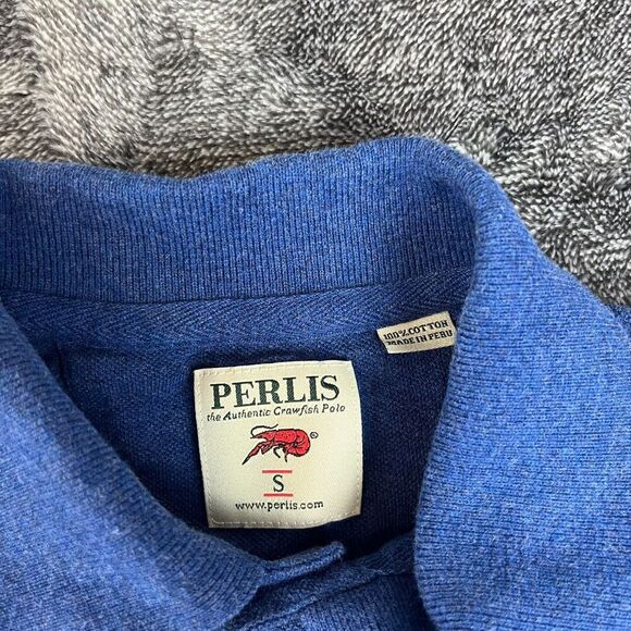 Perlis Crawfish Polo Men's S Bundle Of Two Short Sleeve Mardi Gras Blue Green - Picture 7 of 13